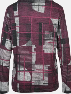 Damen Flauschshirt mit Kelchkragen