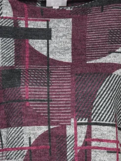 Damen Flauschshirt mit Kelchkragen