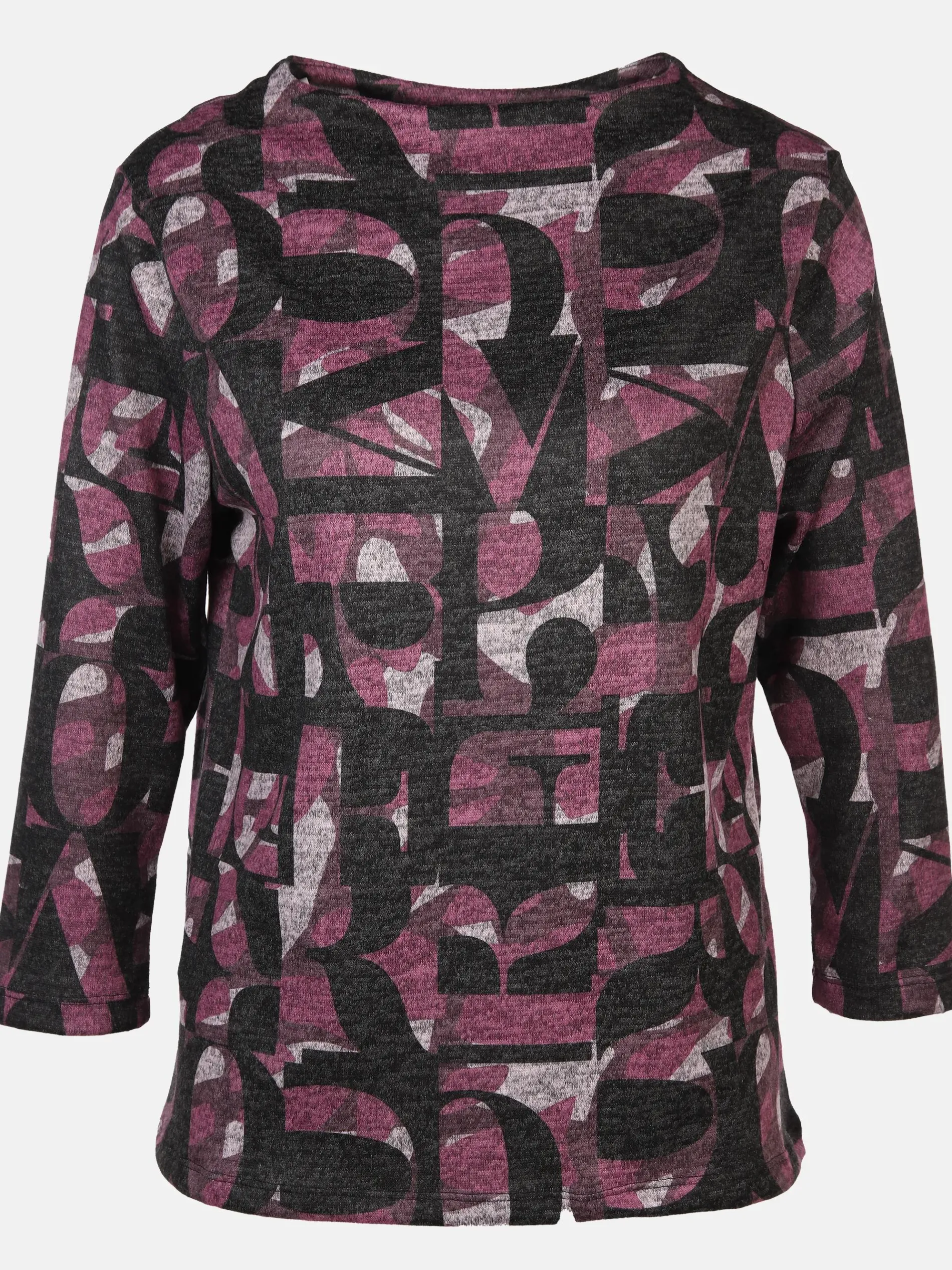 Damen Flauschshirt mit Kelchkragen