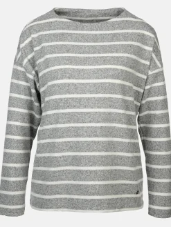 Damen Flauschshirt mit Streifen