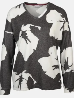 Damen Flauschshirt mit V-Ausschnitt