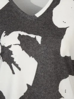 Damen Flauschshirt mit V-Ausschnitt