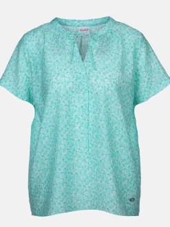 Damen Halbarmbluse im Minimalprint