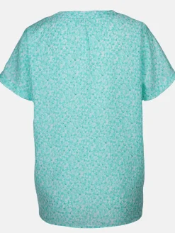 Damen Halbarmbluse im Minimalprint