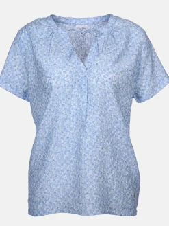 Damen Halbarmbluse im Minimalprint