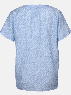 Damen Halbarmbluse im Minimalprint