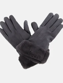 Damen Handschuhe mit Kunstpelz