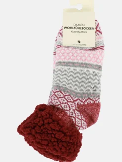 Damen Hausschuhsocken mit Teddyfell