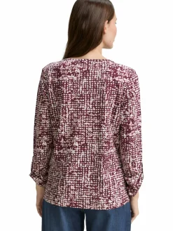 Damen Henley Blusenshirt