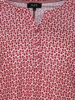 Damen Henleyshirt mit Muster