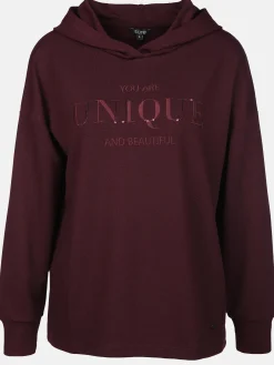 Damen Hoodie mit Stickerei und Pailletten