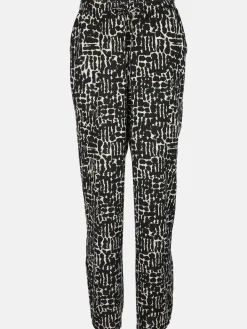 Damen Hose mit weitem Bein im Leoprint