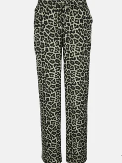 Damen Hose mit weitem Bein im Leoprint