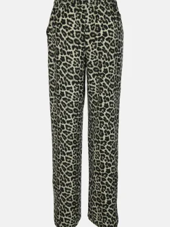 Damen Hose mit weitem Bein im Leoprint