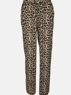 Damen Hose mit weitem Bein im Leoprint