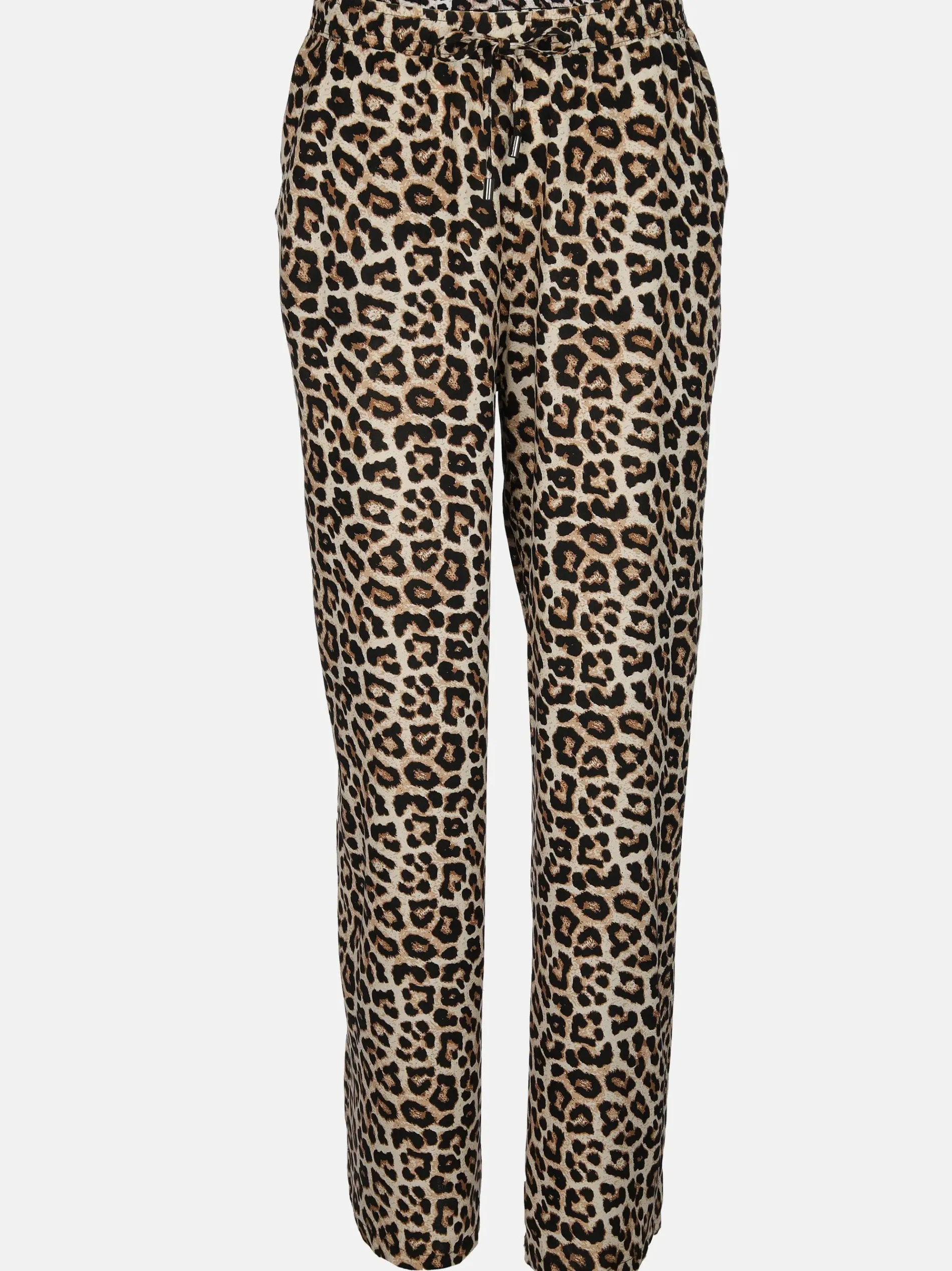 Damen Hose mit weitem Bein im Leoprint