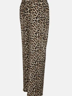 Damen Hose mit weitem Bein im Leoprint