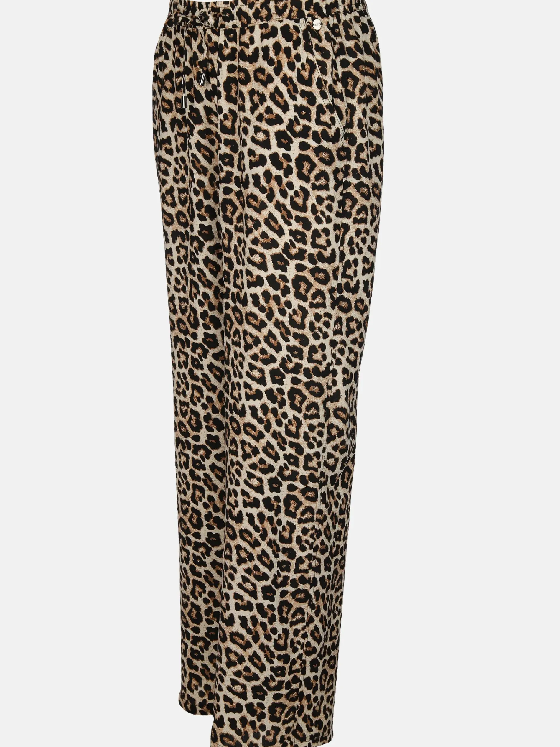 Damen Hose mit weitem Bein im Leoprint