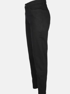 Damen Jeanshose im Tapered Fit mit Strasssteinchen