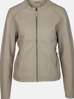 Damen Kunstlederjacke mit Stehkragen