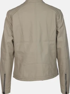 Damen Kunstlederjacke mit Stehkragen