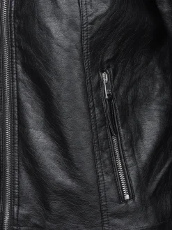 Damen Kunstlederjacke mit Stehkragen