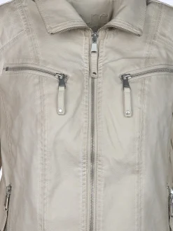 Damen Kunstlederjacke mit Reißverschluss