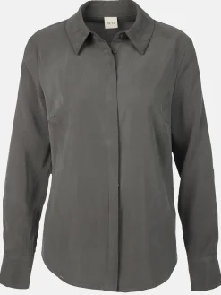 Damen Langarmbluse mit verdeckter Knopfleiste