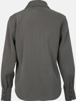 Damen Langarmbluse mit verdeckter Knopfleiste