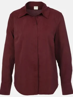 Damen Langarmbluse mit verdeckter Knopfleiste