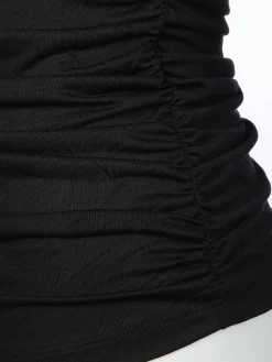 Damen Langarmshirt mit seitlicher Raffung