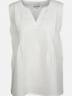 Damen Leinentop mit Biesen