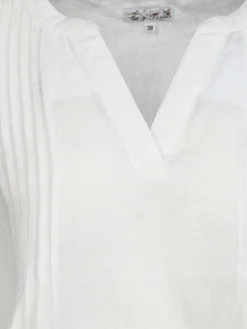 Damen Leinentop mit Biesen