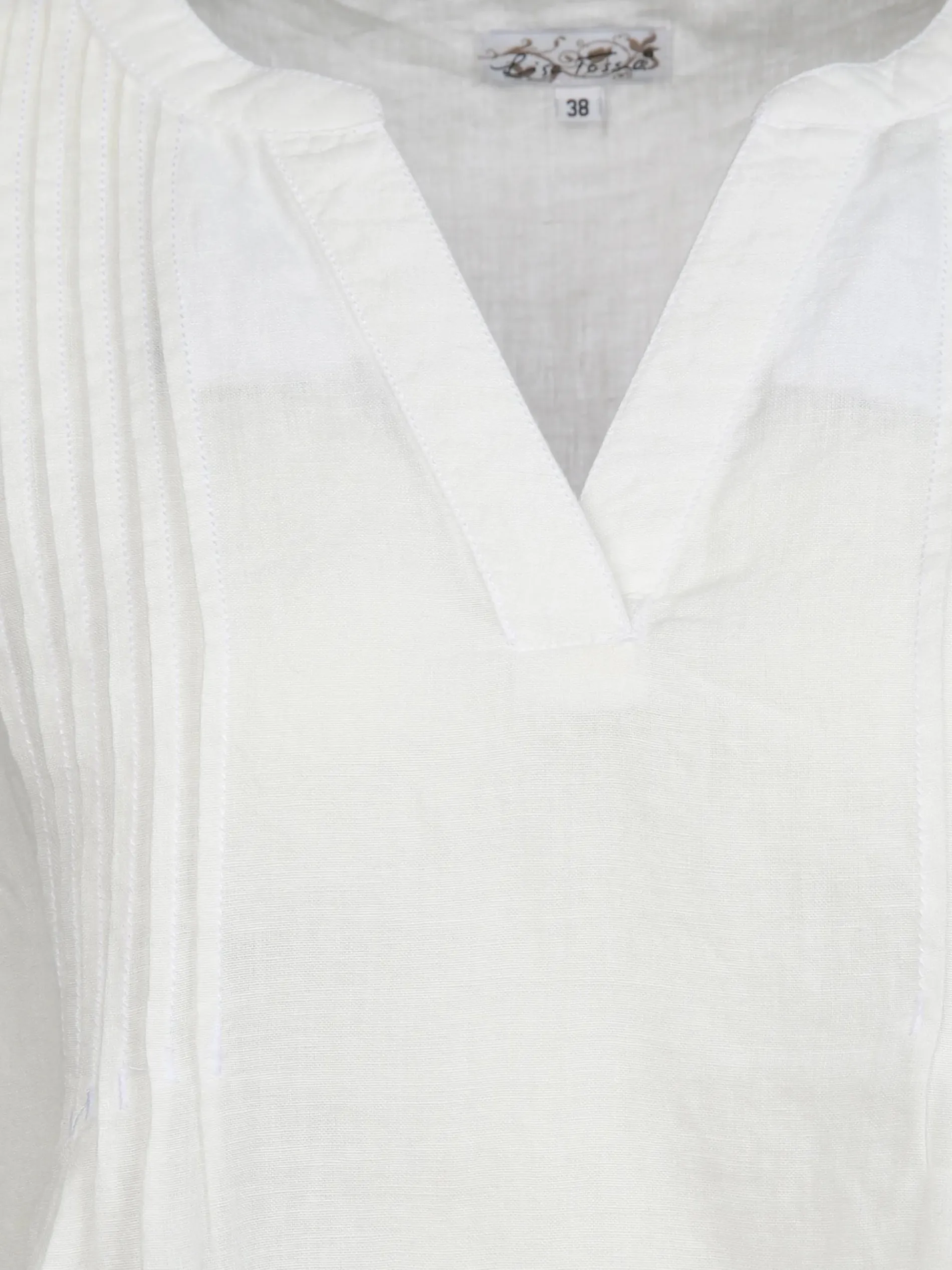 Damen Leinentop mit Biesen