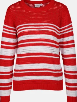 Damen Lochstrickpullover