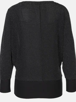 Damen Lurexshirt mit Fledermausärmeln