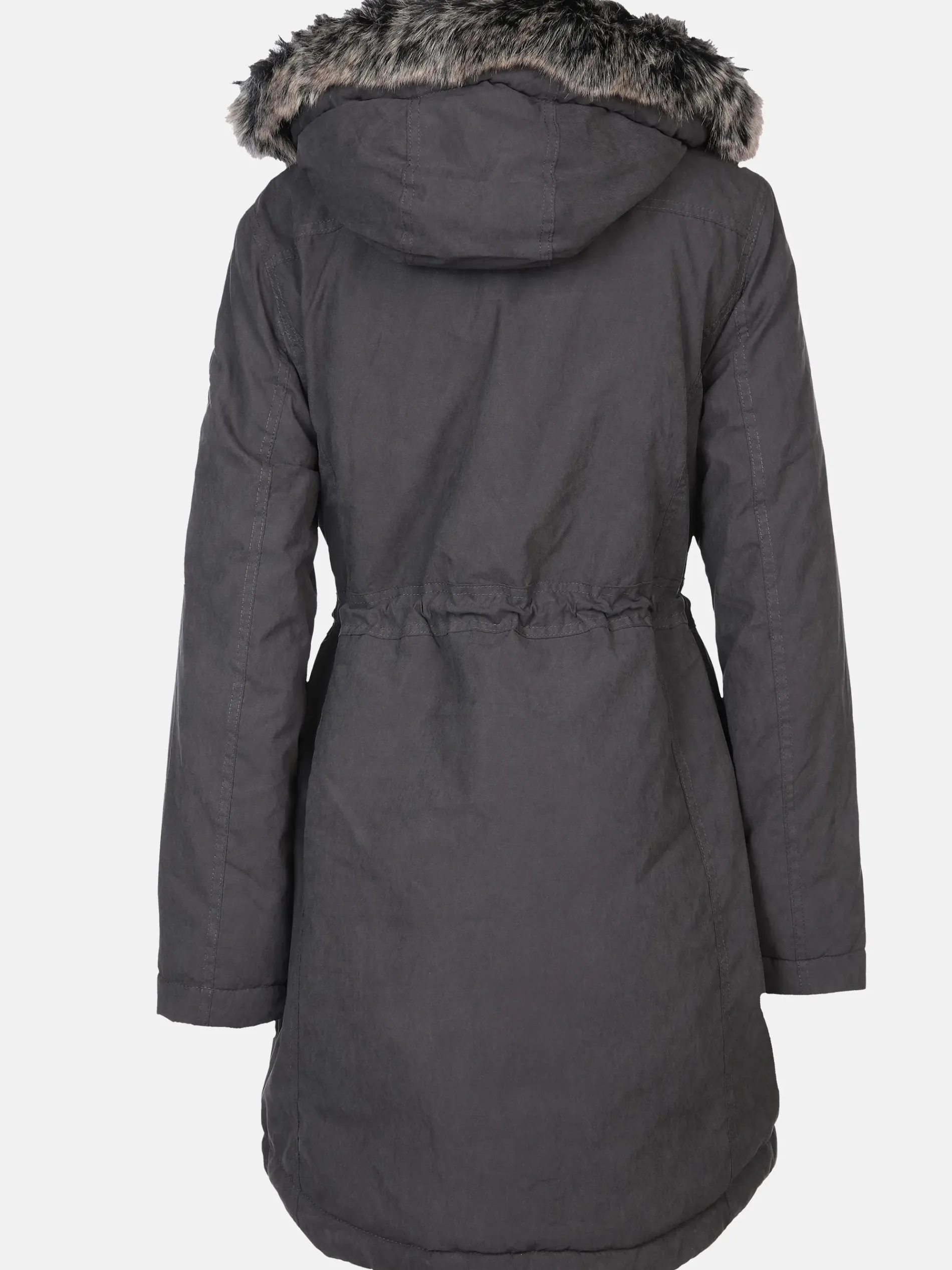 Damen Parka mit Kunstfellbesatz