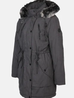 Damen Parka mit Kunstfellbesatz