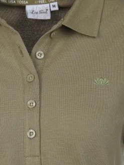 Damen Poloshirt mit schlichter Stickerei