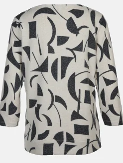 Damen Printshirt in Strickoptik mit 3/4 Arm
