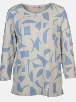 Damen Printshirt in Strickoptik mit 3/4 Arm
