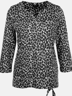 Damen Printshirt mit Serafino-Ausschnitt