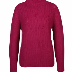Damen Pullover mit kleinem Lochmuster