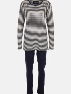 Damen Pyjama mit Streifen