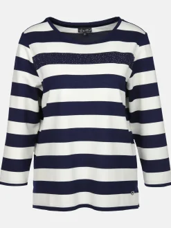 Damen Ringelshirt mit Strasssteinchen