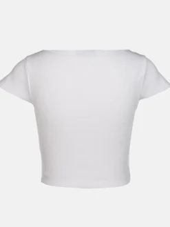 Damen Rippshirt im Cropped Style
