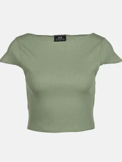 Damen Rippshirt im Cropped Style