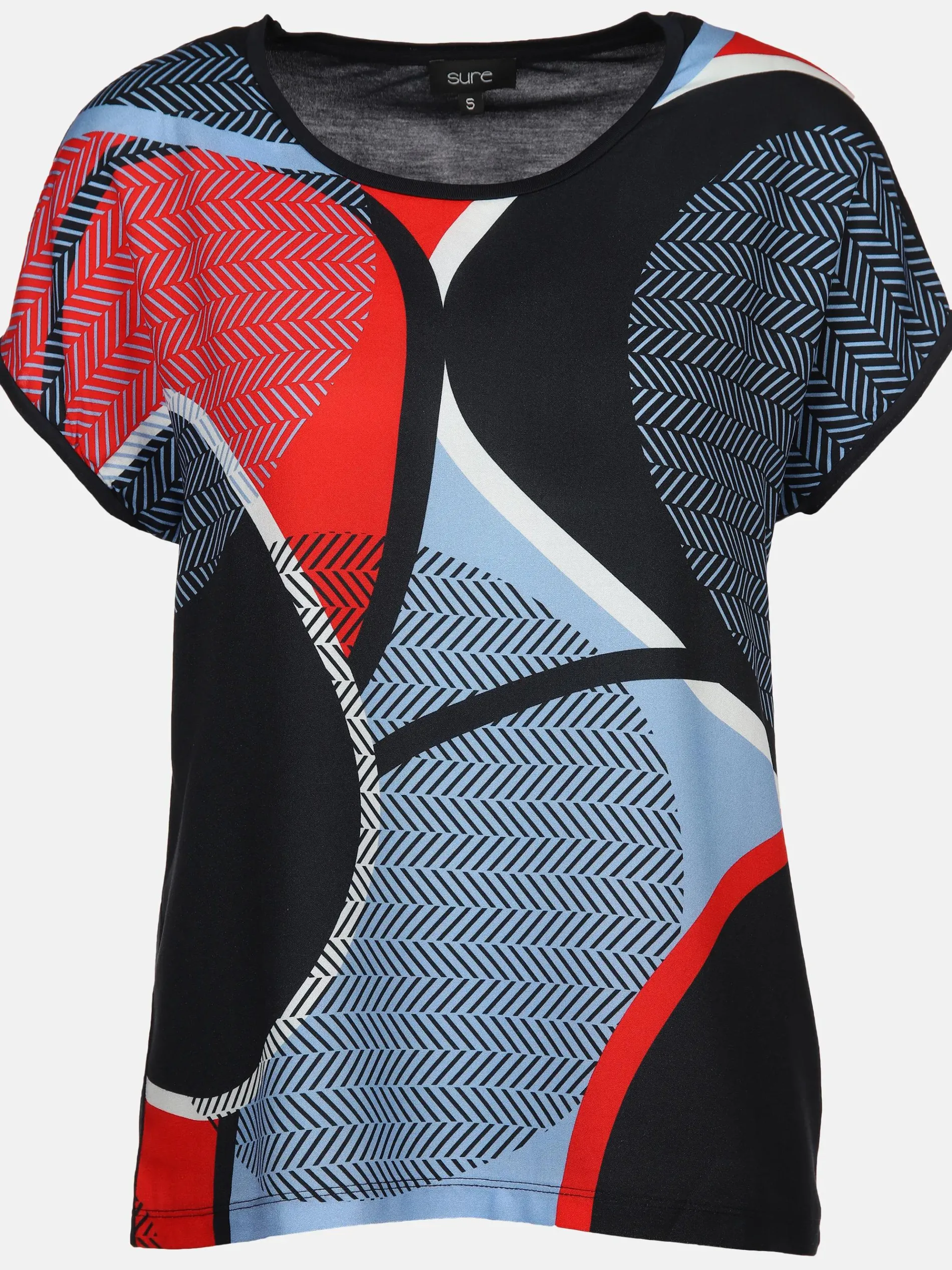 Damen Shirt im Materialmix