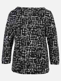 Damen Shirt mit 7/8 Arm im abstrakten Dessin