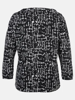 Damen Shirt mit 7/8 Arm im abstrakten Dessin